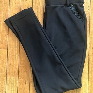 Black Jogger Pants with Quilted Pocket Detail